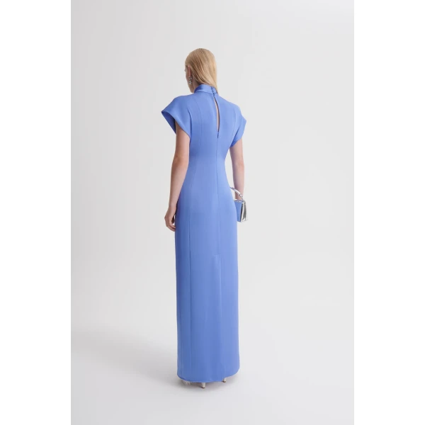 Scanlan Theodore Turban Gown in Blue Bird | Evening Gowns | Luxury Shoes 