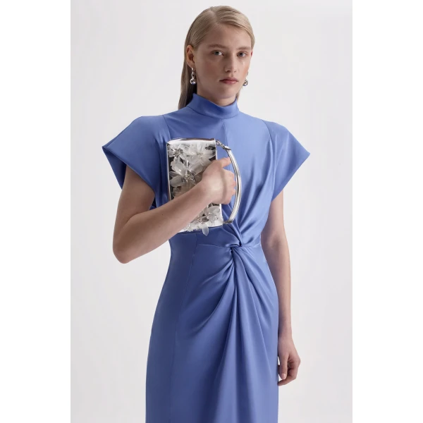 Scanlan Theodore Turban Gown in Blue Bird | Evening Gowns | Luxury Shoes 