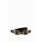 Scanlan Theodore Twin Saddle Buckle Belt 2.5 in Black Scanlan Theodore Twin Saddle Buckle Belt 2.5 in Black | Belts | Luxury Shoes