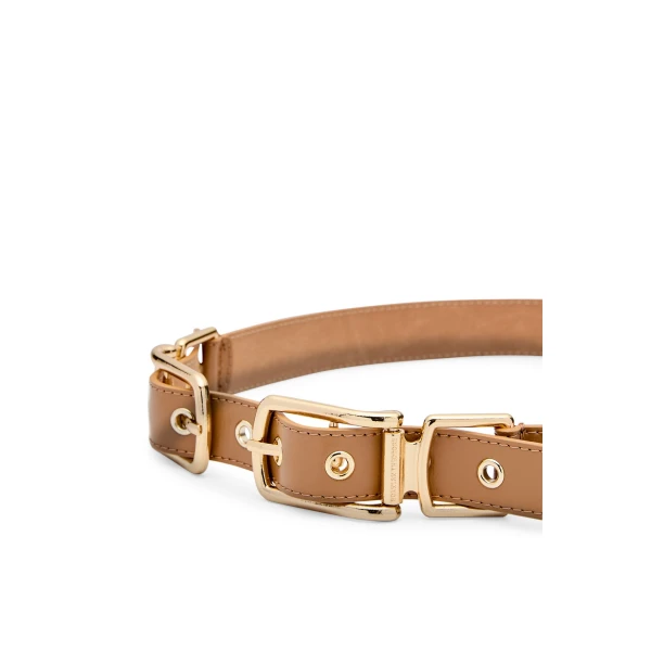 Scanlan Theodore Twin Saddle Buckle Belt 2.5 in Bronze | Belts | Luxury Shoes 
