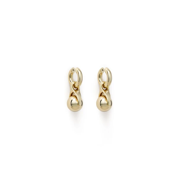 Wishbone Huggie Earrings in Light Gold