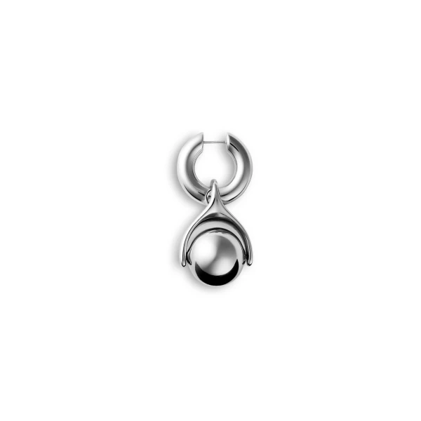 Scanlan Theodore Wishbone Huggie Earrings in Silver | Earrings | Luxury Shoes 