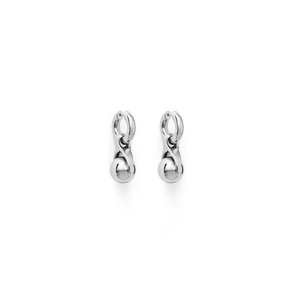 Wishbone Huggie Earrings in Silver