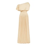 Shona Joy Agnes Shirred Asymmetrical Blouson Maxi Dress