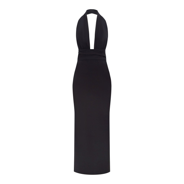 Shona Joy Campbell Halter Plunged Maxi Dress