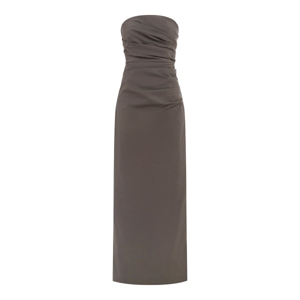 Shona Joy Campbell Strapless Draped Maxi Dress