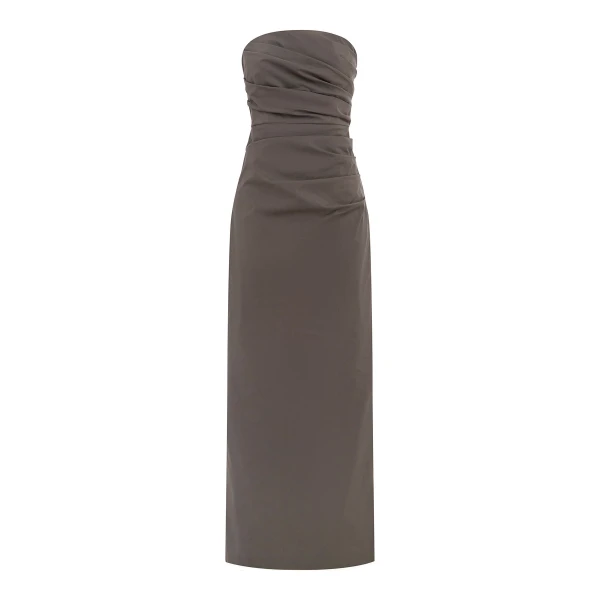 Shona Joy Campbell Strapless Draped Maxi Dress