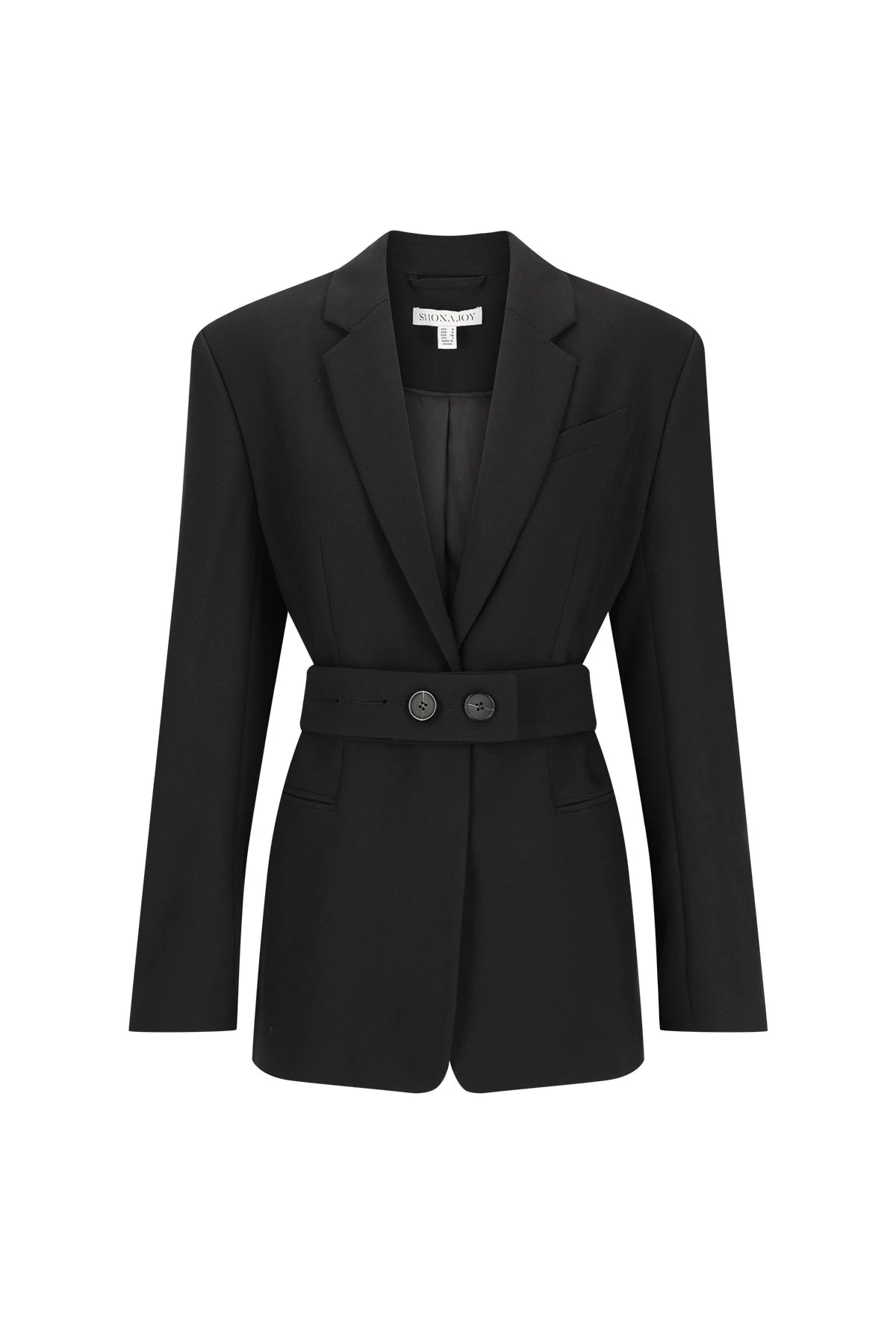 Shona Joy Irena Hourglass Single Breasted Blazer with Belt in Black – Jackets – Australian Luxury Eventwear at Luxury Shoes Shona Joy Irena Hourglass Single Breasted Blazer with Belt