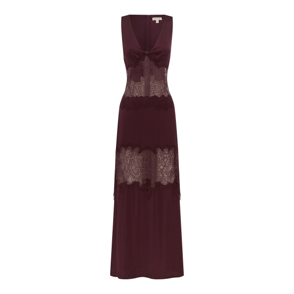 Shona Joy Jamila Lace Plunged Panelled Maxi Dress