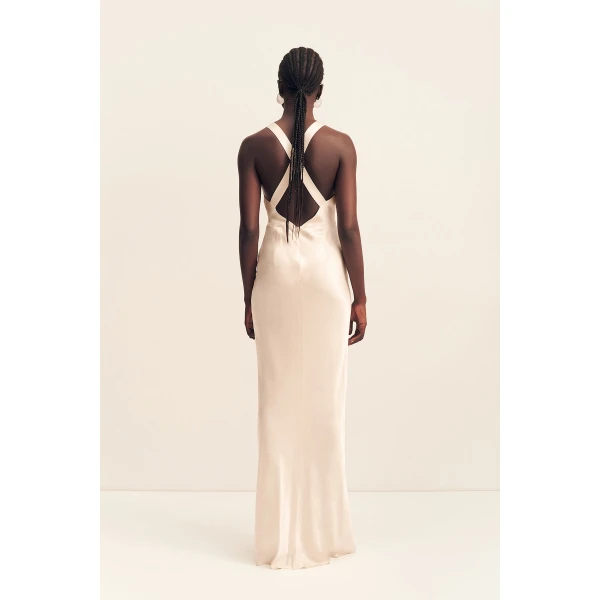 Shona Joy La Lune Lace Cross Back Maxi Dress