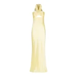 Shona Joy La Lune Ruched Halter Maxi Dress