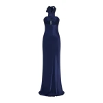 Shona Joy La Lune Ruched Halter Maxi Dress