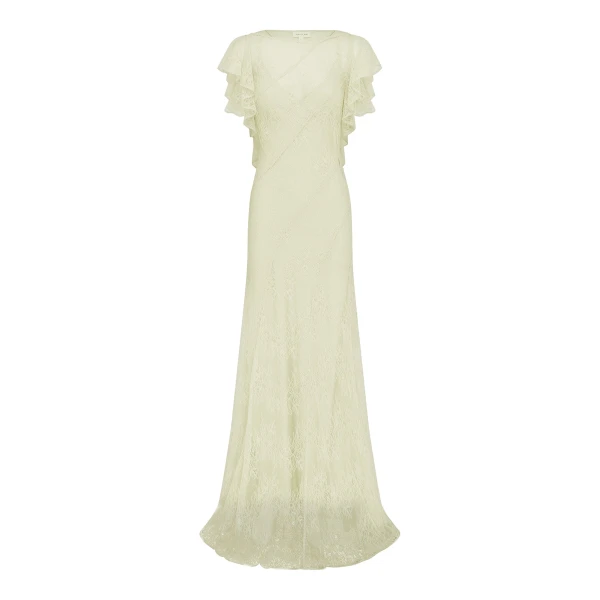 Shona Joy Labyrinth Sheer Lace Panelled Maxi Dress