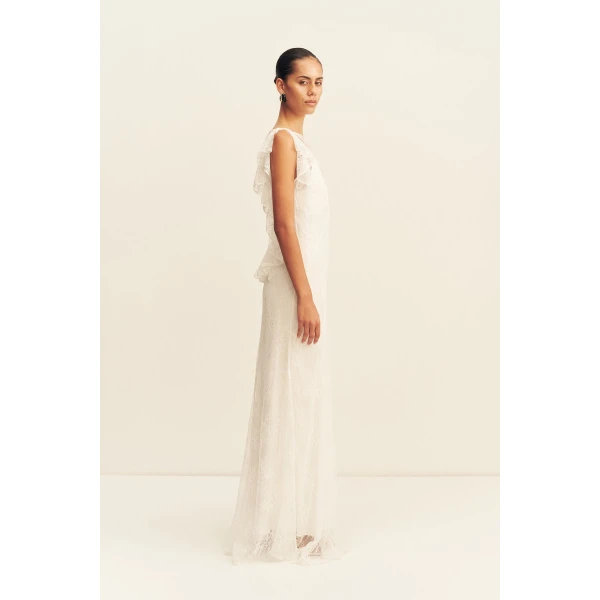 Shona Joy Labyrinth Sheer Lace Panelled Maxi Dress