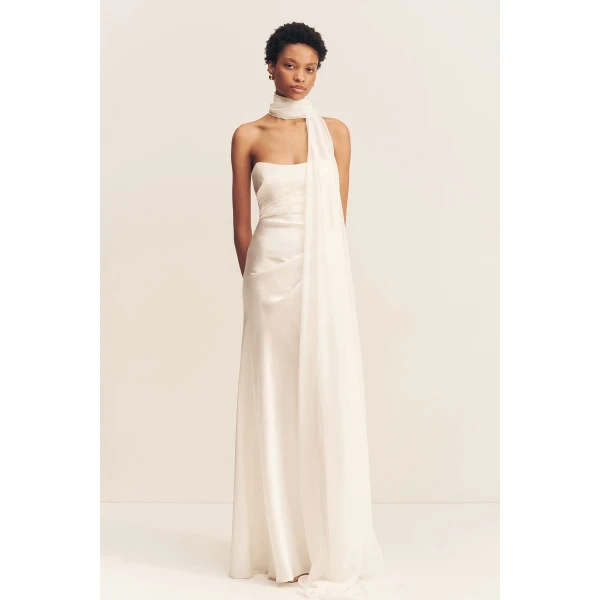 Shona Joy Lucent Scarf in Ivory, view 5
