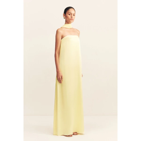 Shona Joy Lucent Scarf in Lemon, view 4