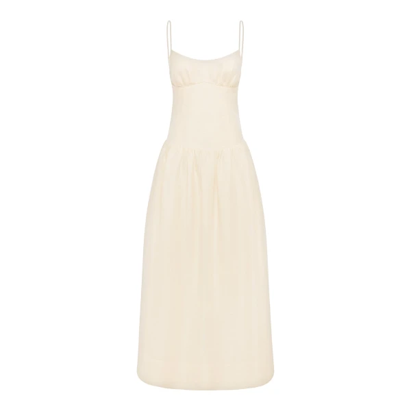 Marlowe Linen Blend Bustier Maxi Dress