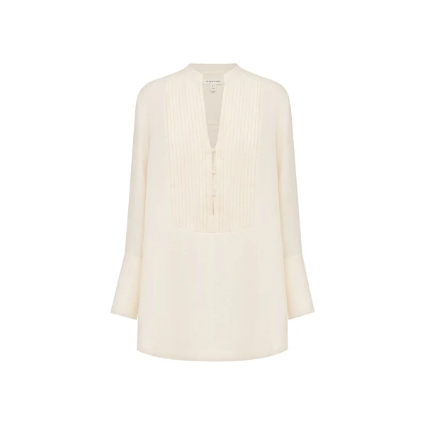 Shona Joy Marlowe Linen Blend Pin Tuck Mini Dress