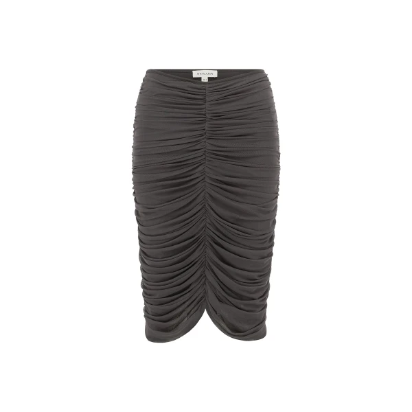 Shona Joy Mira Mesh Gathered Midi Skirt