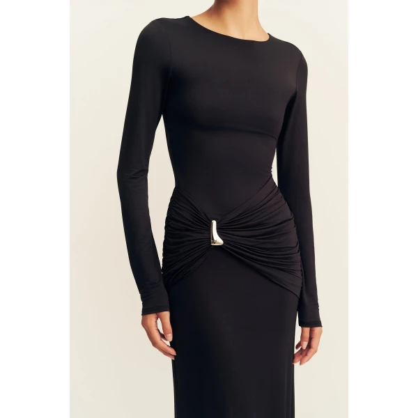 Shona Joy Miro Slinky Jersey Gathered Maxi Dress