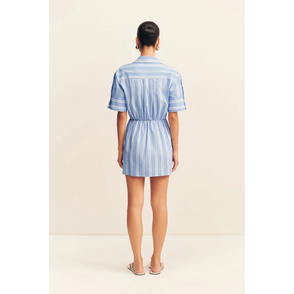 Shona Joy Omri Draped Shirt Mini Dress