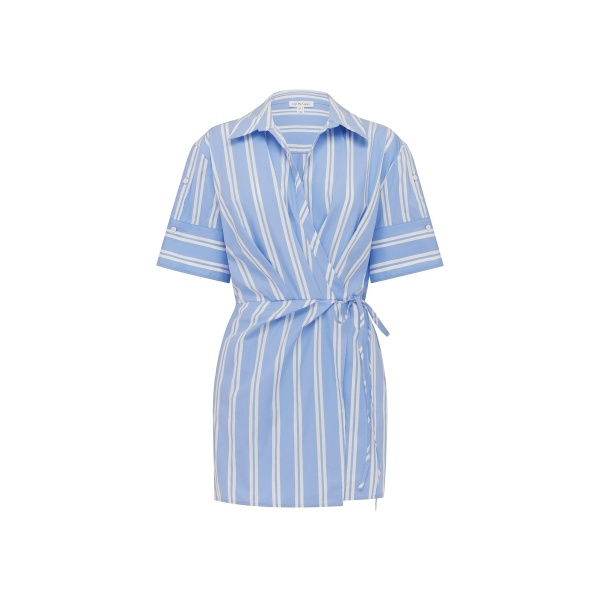 Shona Joy Omri Draped Shirt Mini Dress