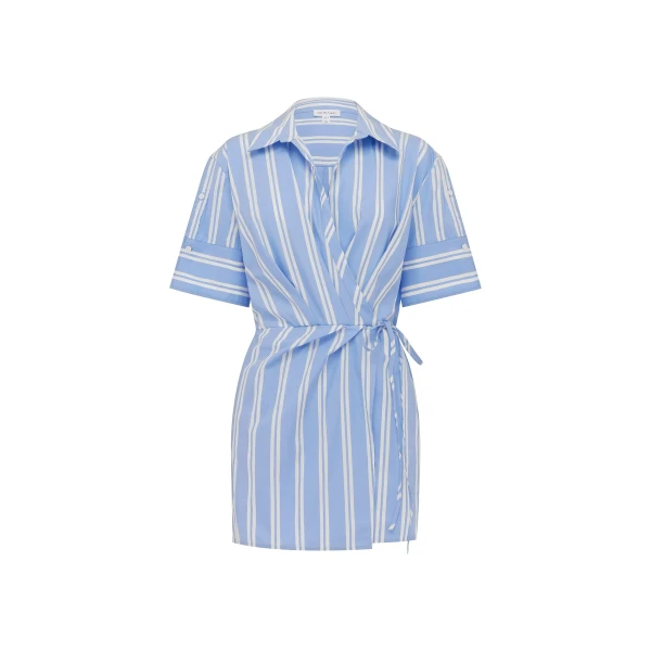 Omri Draped Shirt Mini Dress