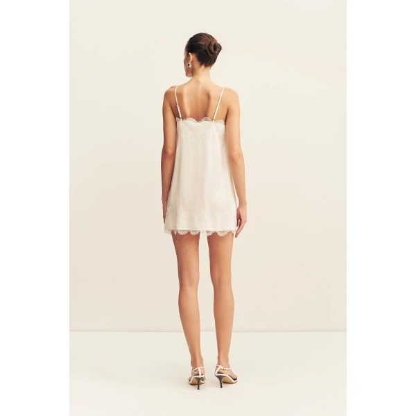 Shona Joy Simona Lace Mini Dress in Ivory, view 6
