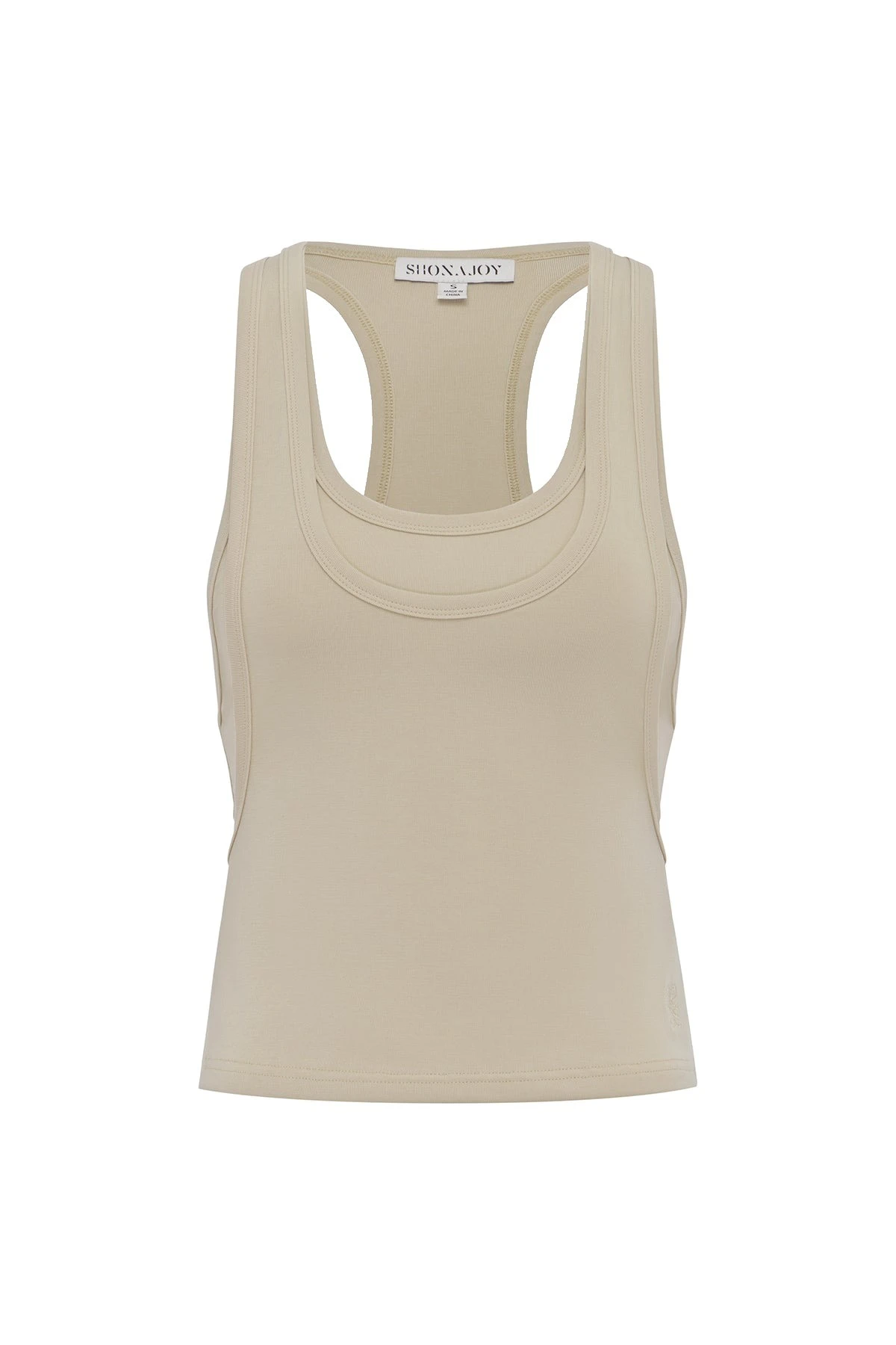 Shona Joy Sol Jersey Double Layered Racer Back Tank in Taupe – Tops – Australian Luxury Eventwear at Luxury Shoes Shona Joy Sol Jersey Double Layered Racer Back Tank
