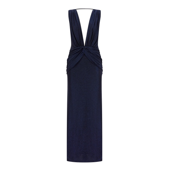Shona Joy Stellar Lurex Plunged Neck Maxi Dress