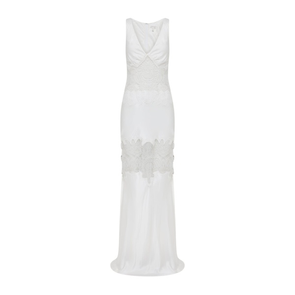 Shona Joy Stratus Plunged Lace Panelled Maxi Dress