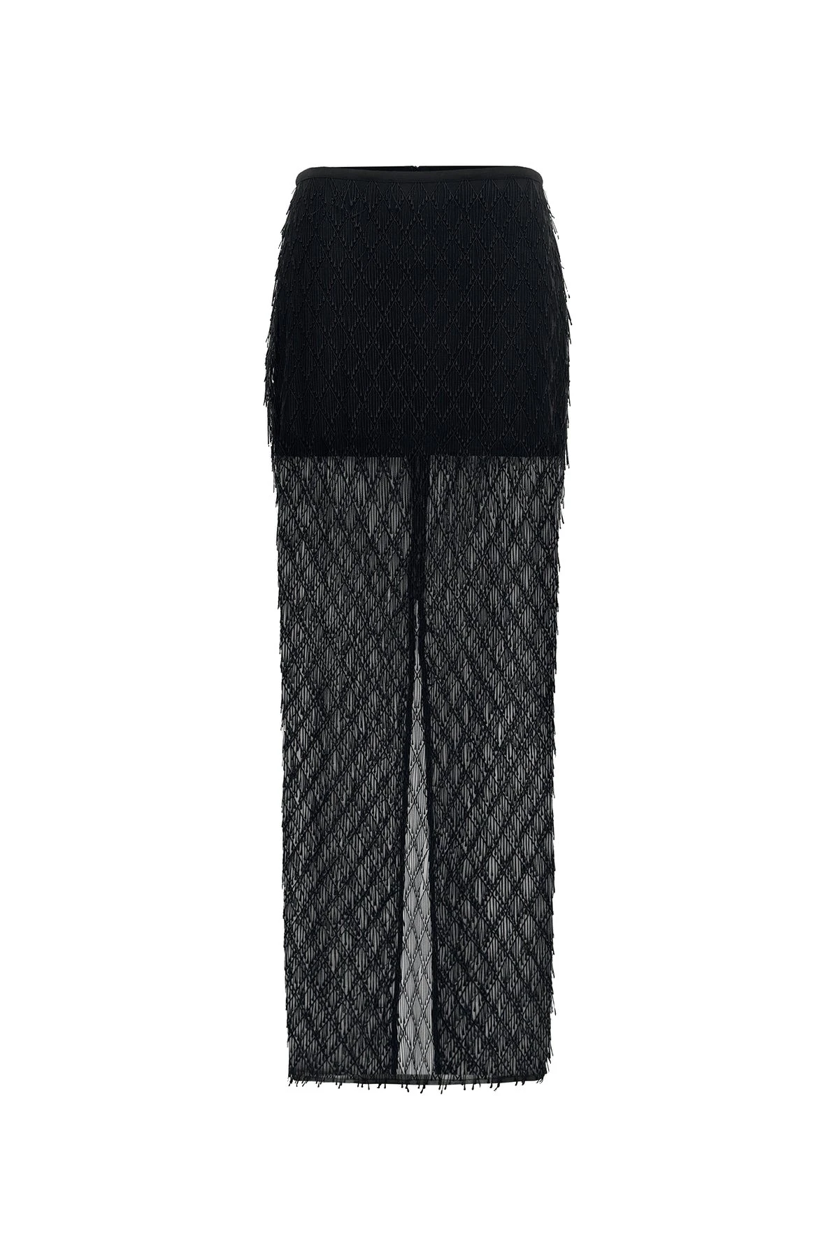 Shona Joy Talitha Fringe Maxi Skirt in Liquorice – Skirts – Australian Luxury Eventwear at Luxury Shoes Shona Joy Talitha Fringe Maxi Skirt