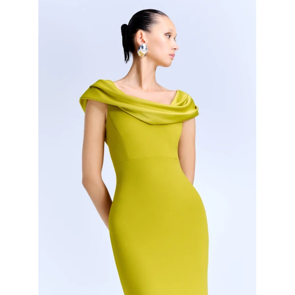 Solace London The Adele Maxi Dress in Chartreuse