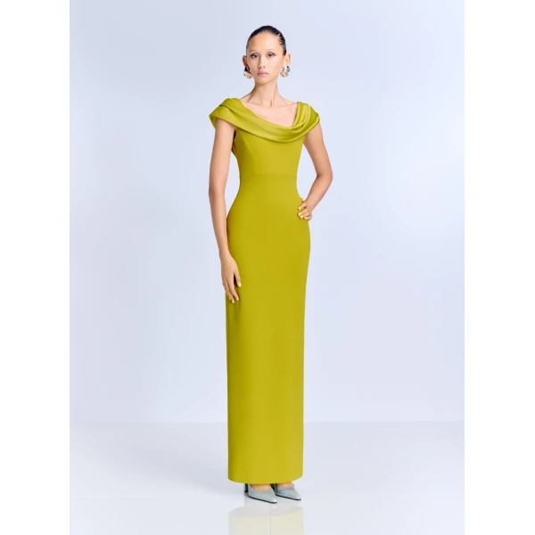 Solace London The Adele Maxi Dress in Chartreuse