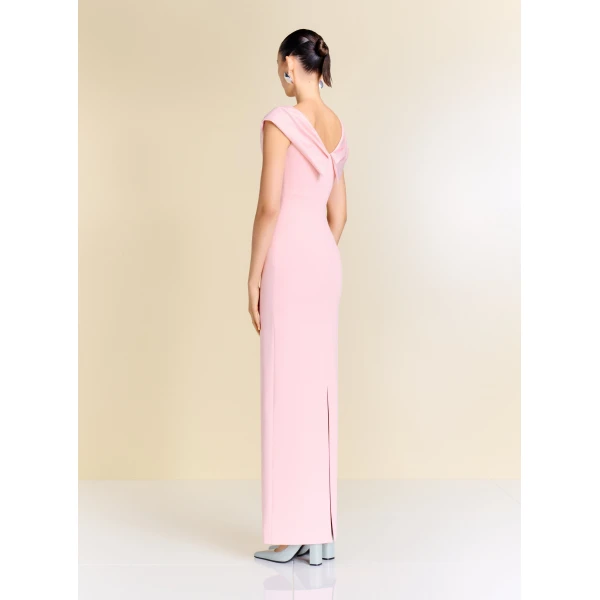 Solace London The Adele Maxi Dress in Pale Pink