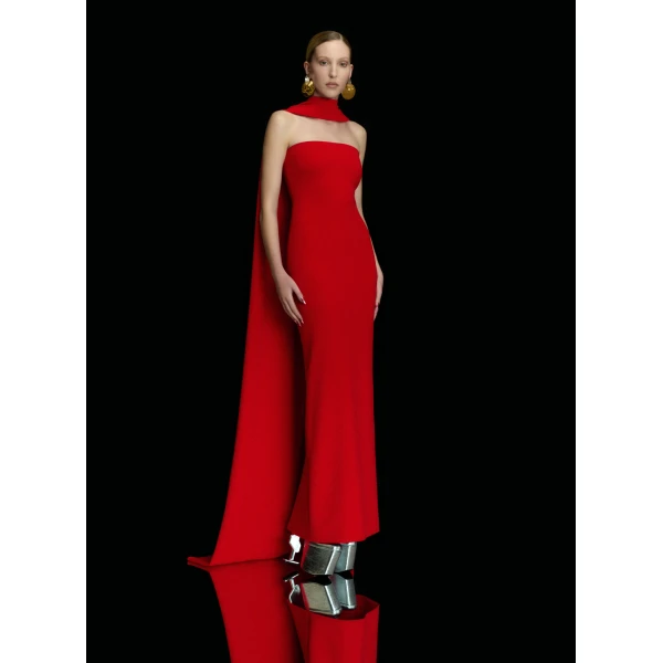 Solace London The Ainhoa Maxi Dress in Red