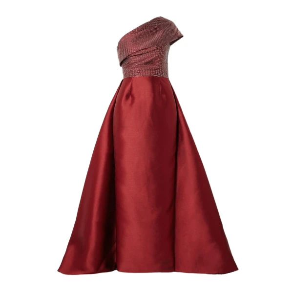 Solace London The Alba Crystal Maxi Dress in Ruby | Maxi Dresses | Luxury Shoes 