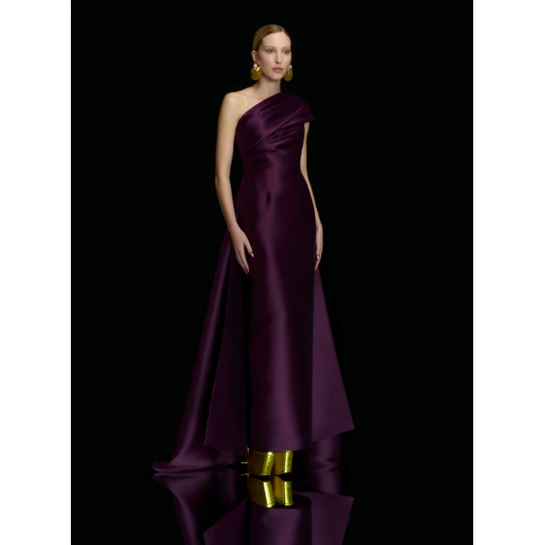 Solace London The Alba Maxi Dress in Aubergine