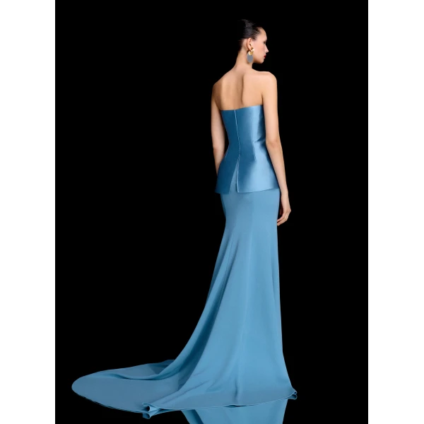 Solace London The Alia Maxi Dress in Slate Blue