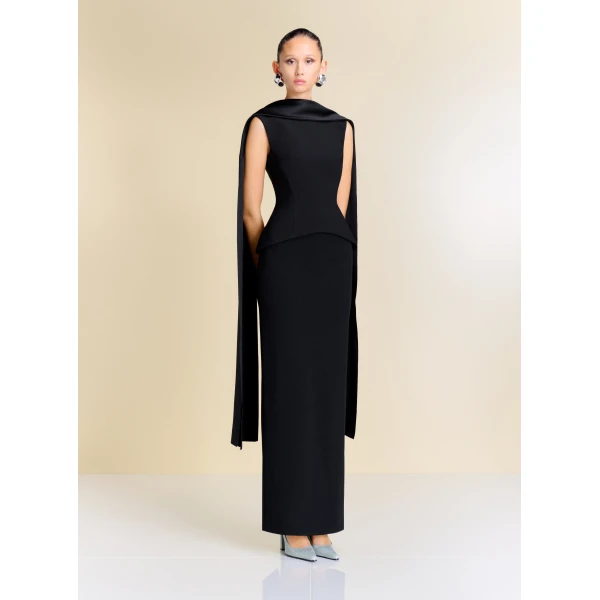 Solace London The Annie Maxi Dress in Black