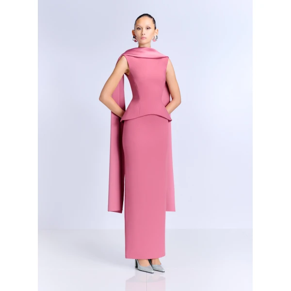 Solace London The Annie Maxi Dress in Dark Rose