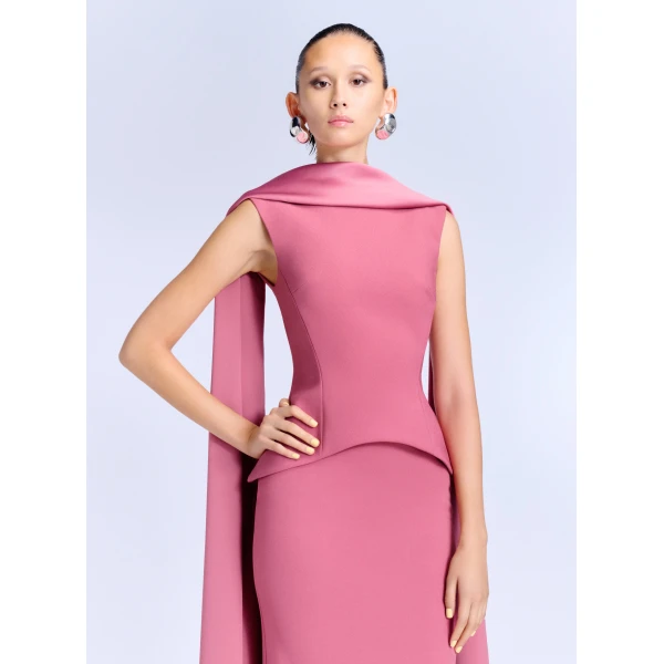 Solace London The Annie Maxi Dress in Dark Rose