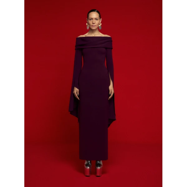 Solace London The Arden Maxi Dress in Aubergine