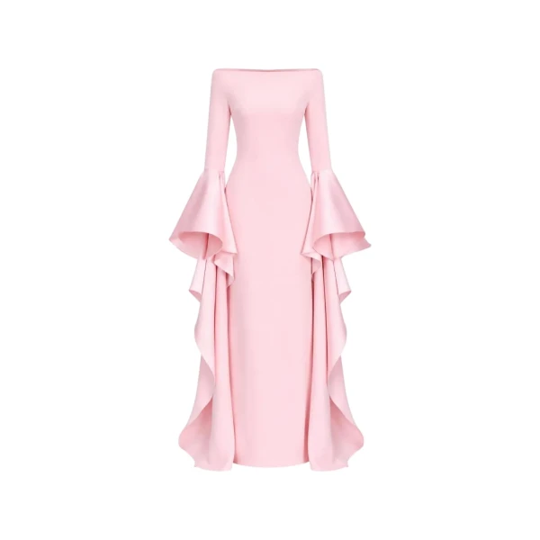 Solace London The Astria Maxi Dress in Pale Pink | Maxi Dresses | Luxury Shoes 