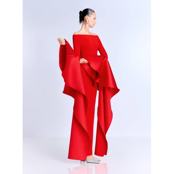 Solace London The Astria Maxi Dress in Red