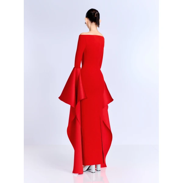 Solace London The Astria Maxi Dress in Red