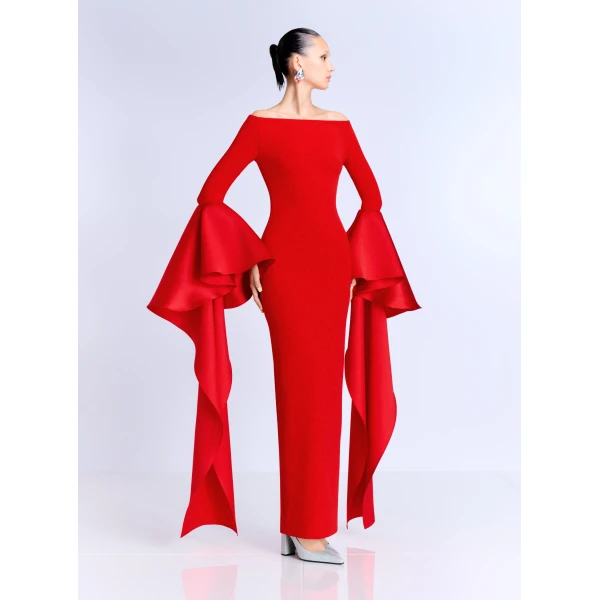 Solace London The Astria Maxi Dress in Red
