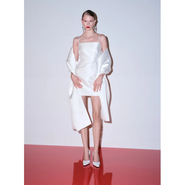 Solace London The Bessette Mini Dress in Cream