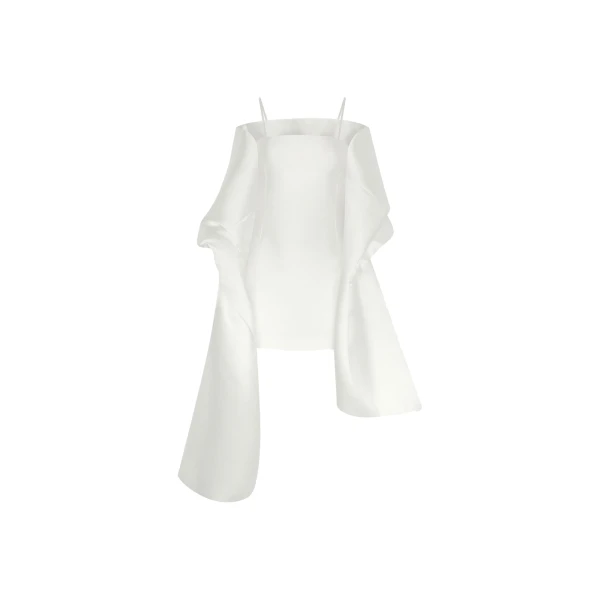 Solace London The Bessette Mini Dress in Cream | Mini Dresses | Luxury Shoes 