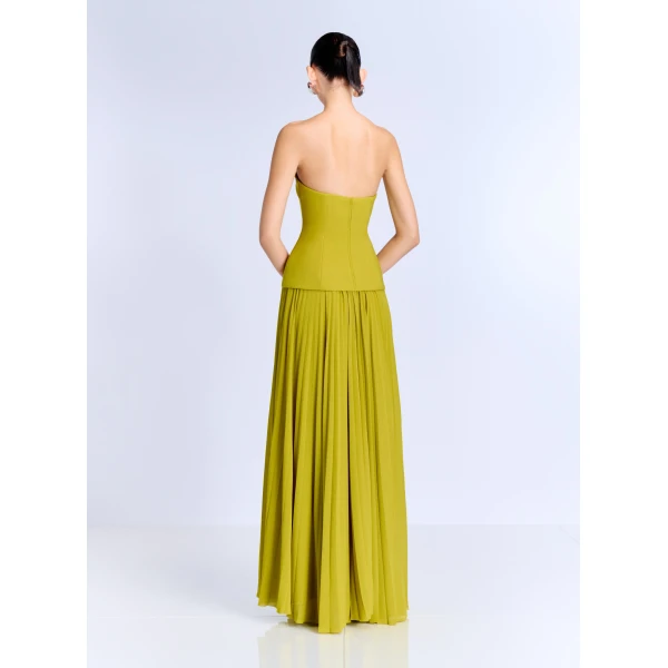 Solace London The Britt Maxi Dress in Chartreuse